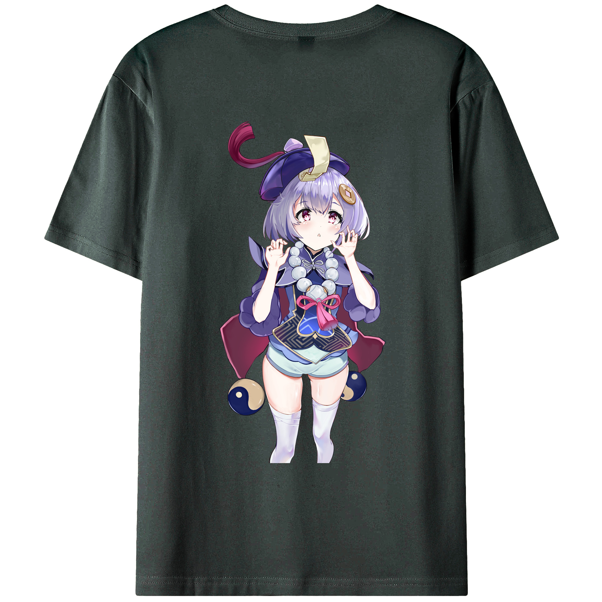 げんし神 七七 なな  genshin Nana 綿100％ メンズ半袖Tシャツ（バックプリント） 通気性